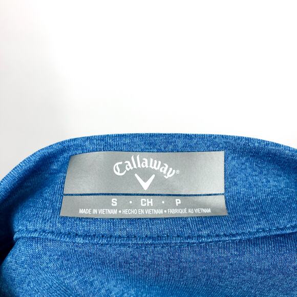 CALLAWAY Womens Golf Polo Shirt Small Blue Heather Quarter Zip Short Sleeve NWT - Picture 10 of 11